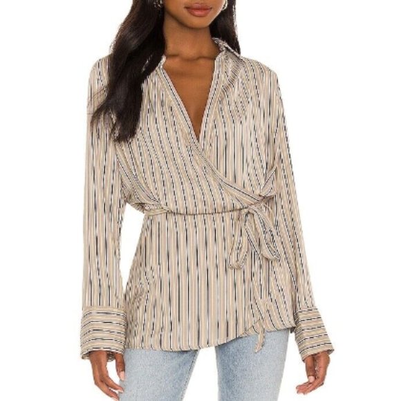 FREE PEOPLE striped belted top size large - Picture 4 of 4